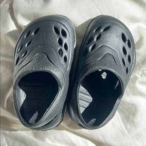 Black Water Shoes with Perforated Design and Textured Interior